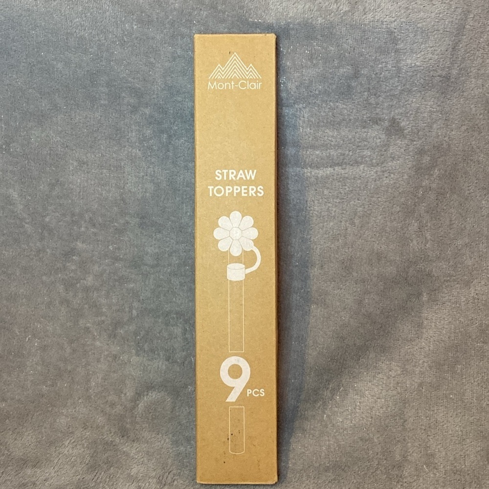 🏷️‼️5/$25🏷️‼️🌸MONT-CLAIR🌸9 Flower Silicone Straw Toppers/NIB - Picture 5 of 6